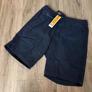 NWT Timberland Men's Flat Front 11" Inseam Chino Shorts Navy Blue Size Small